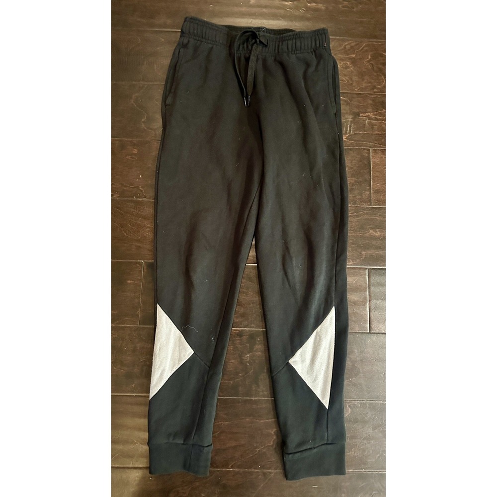 Puma Black/White Jogger Sweatpants Youth L 14/16 Cotton/ Fleece